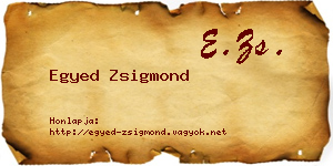 Egyed Zsigmond névjegykártya
