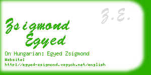 zsigmond egyed business card